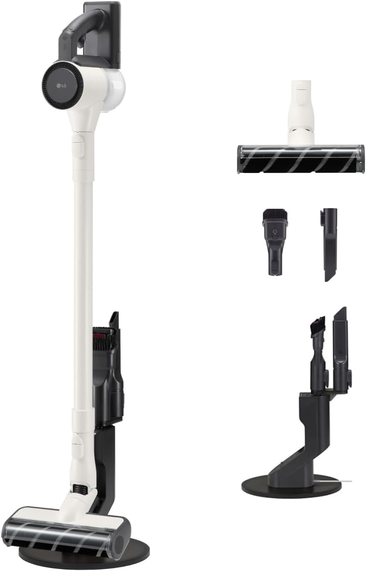 LG CordZero A9 Air, Cordless Vacuum Cleaner, 150W, 40 min Autonomy, Parquet Brush, 2 Accessories, Self-Supporting, Light Body 1.95 kg, Base Holder Accessories, Calming Beige