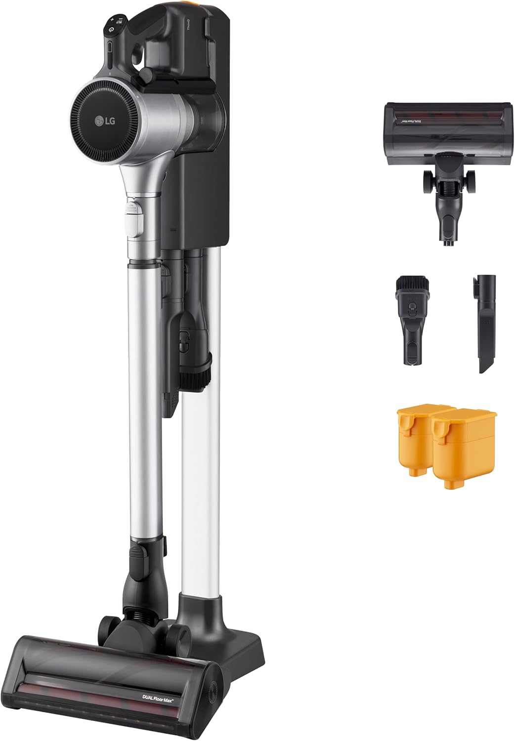 LG CordZero A9K Core3S, Cordless Vacuum Cleaner, Kompressor System, 260W, Autonomy 120 min, 2 Batteries, 1 Brush + 2 Accessories, Wi-Fi, 5-Layer Filter, 3 Installation Modes, Fantasy Silver