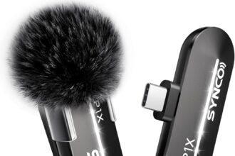 SYNCO Lavalier Wireless Microphone for iPhone 17/16/15 Pro Max/Android, Intelligent Noise Reduction, P1XT USB-C Wireless Microphone for Tiktok, YouTube, Streaming, Vlog Type-C Devices