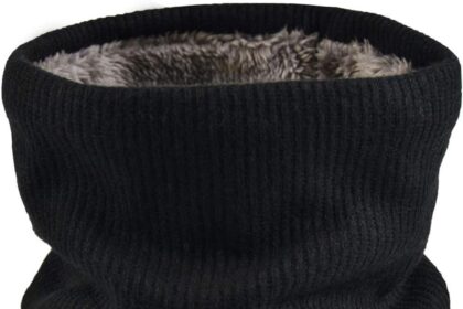 NovForth Warm Soft 2 Layer Knitted and Plush Neck Gaiter Scarf for Women and Men, Practical Accessory Essential for Facing the Cold