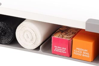 Joseph Joseph CupboardStore Under Shelf Kitchen Organizer for Large Rolls/Boxes, Suitable for Units Over 13" Wide