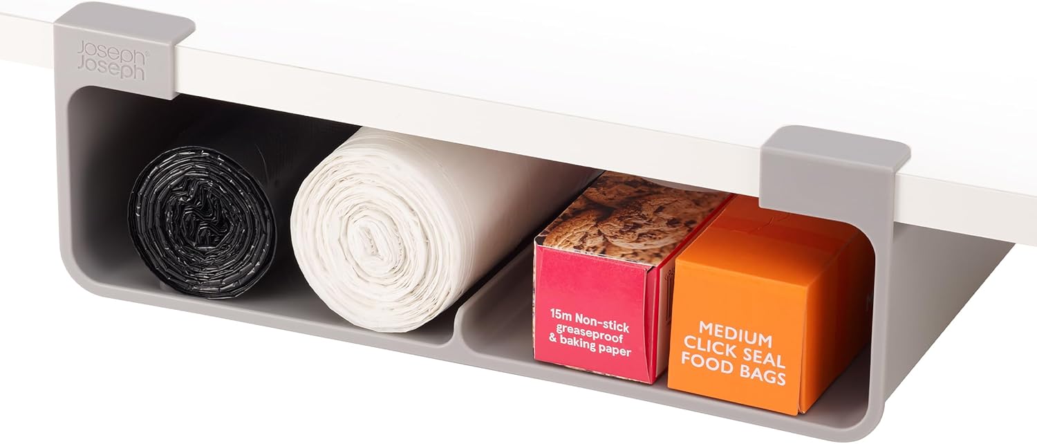 Joseph Joseph CupboardStore Under Shelf Kitchen Organizer for Large Rolls/Boxes, Suitable for Units Over 13" Wide