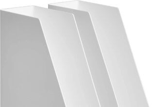 Amazon Basics Plastic Organizer Magazine Rack, White - Pack of 2