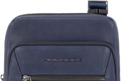 PIQUADRO, iPad© Crossbody Bag with Pockets AirPods©, Blue, blue, Shoulder strap