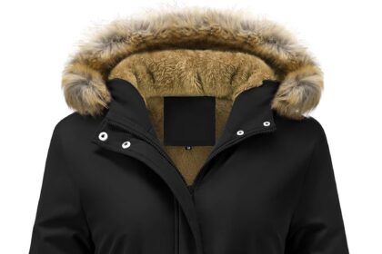 Women's Parka Warm Winter Coat with Hood Windproof and Warm Long Jackets Elegant Fur Outdoor Coats