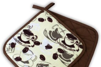 Kitchen Pot Holders Cafe Brown Pack of 2 PSA II Class up to 250°C Heat Resistant Certified and Certified in Germany