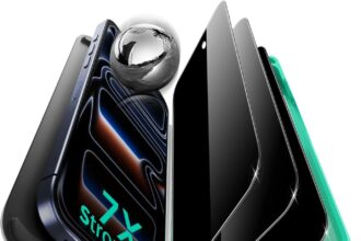 ESR Privacy Screen Protector for iPhone 17 Pro, 9H Tempered Glass, Military Level, Anti-Glare Coating, Privacy Protection, Armorite Ultra-Tough Series with Ultra Fit Holder, 3 Pieces