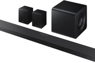 SAMSUNG HW-QS750F/ZF QS Series Soundbar, 10 Speaker, Wireless, Convertible, Dolby 5.1ch, 5.1.3 Channel Audio, DTS Virtual:X, Surround Sound Expansion, Q-Simphony, Titan Black, 2025