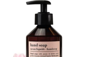Jean & Len Peony & Litchi Hand Soap Liquid Soap Pump Dispenser for Soft Hands, Flowery & Delicate Fragrance, Paraben Free, Silicones & Microplastics Free, Vegan, 250ml