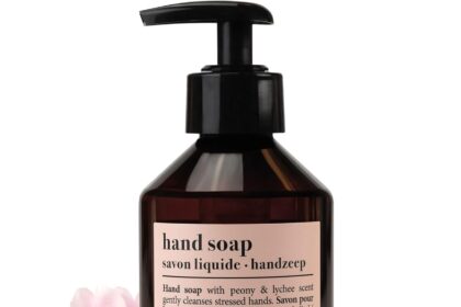 Jean & Len Peony & Litchi Hand Soap Liquid Soap Pump Dispenser for Soft Hands, Flowery & Delicate Fragrance, Paraben Free, Silicones & Microplastics Free, Vegan, 250ml