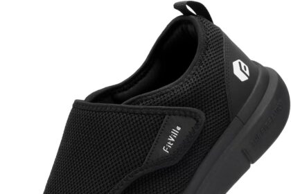 FitVille Extra Large Men's Shoes with Fastening Breathable Comfortable Slippers with Seamless Lining