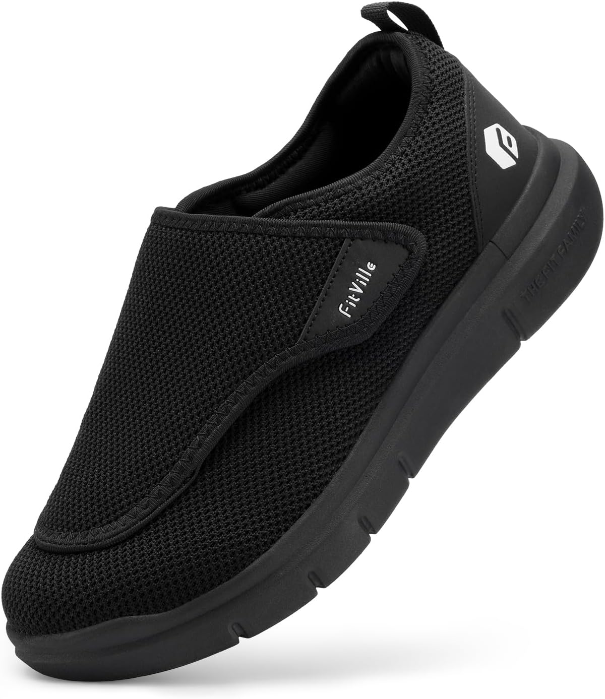 FitVille Extra Large Men's Shoes with Fastening Breathable Comfortable Slippers with Seamless Lining