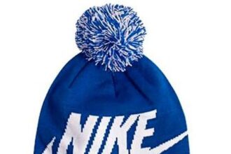 Nike Swoosh Hat and Gloves Set Pom Boy Scarves & Set Blue U