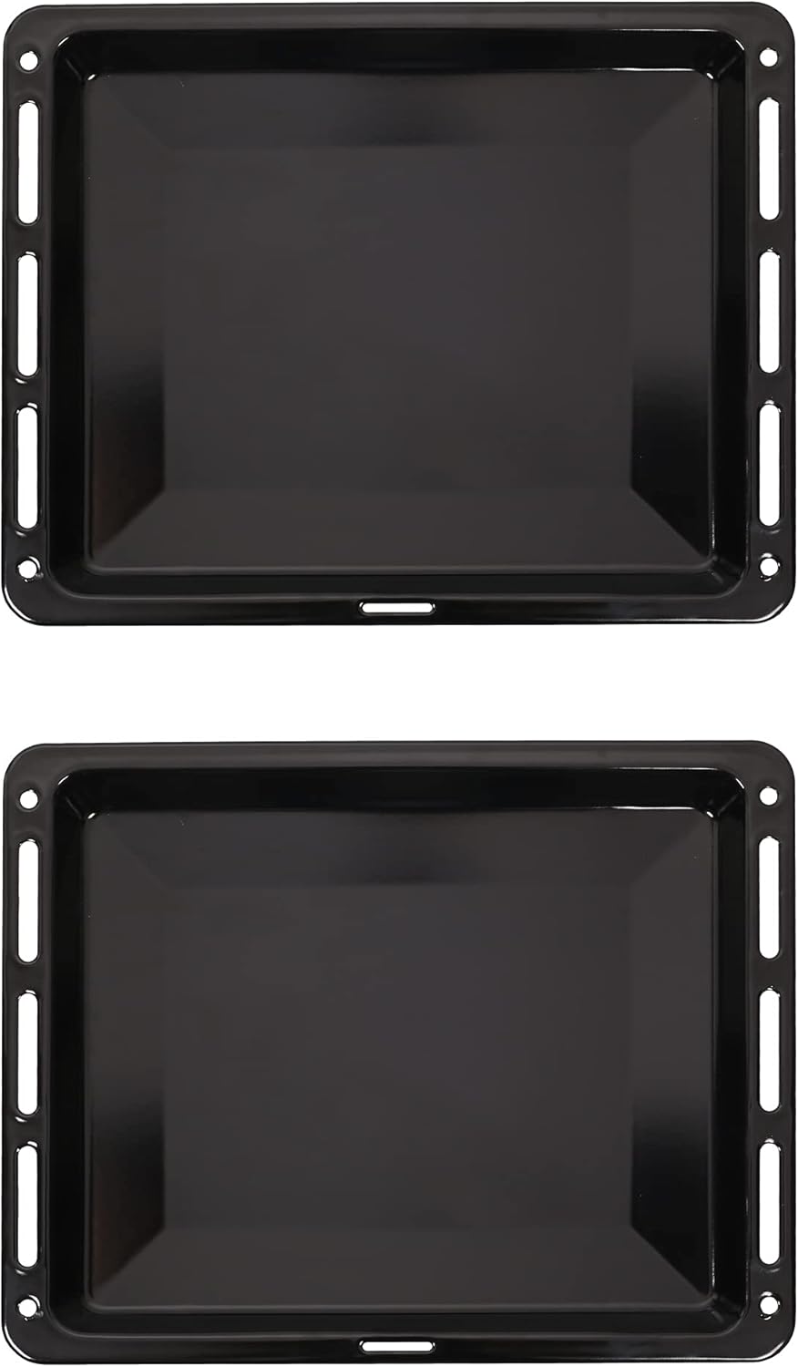 ICQN Baking Tray Set 460 x 370 x 30 mm | Suitable for Bosch Siemens Neff Constructa | Double Enamelled Oven Tray | Scratch Resistant and Rose Free | 46 x 37 cm