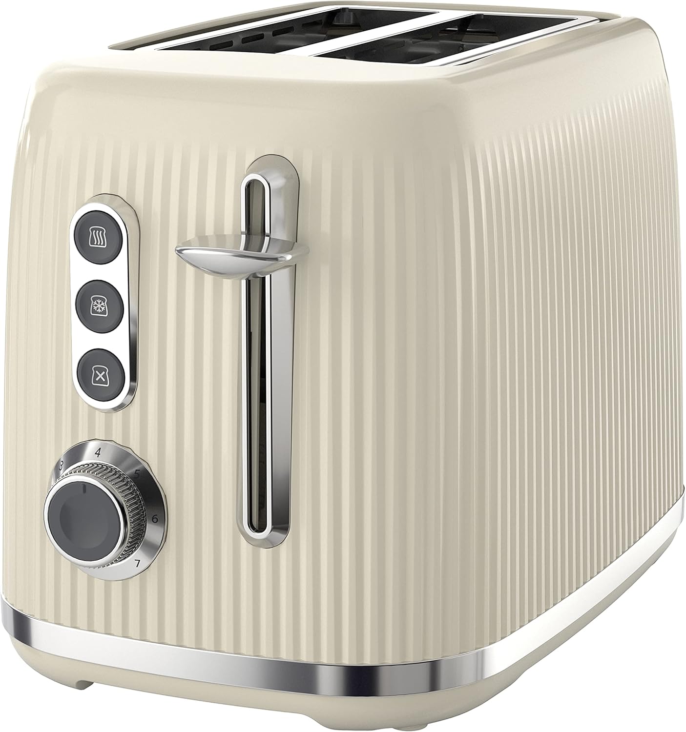 Breville Vanilla Cream 2 Slice Toaster with High Lift and Wide Slots | Cream & Chrome Silver [VTR003]