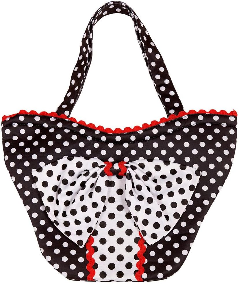 W WIDMANN MILANO Party Fashion 10679 1950s Bag Black and White Polka Dots Accessory Retro Carnival Theme Party