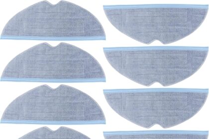 LWMTT 10 Pieces Replacement Cloth for Roborock S8/S8+/S7/S7+/S7 Max V/Plus/Ultra/T7/T7+/T7S+ Cleaning Cloths for Washable and Reusable Microfibre Vacuum Cleaner Accessories