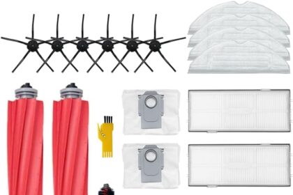 aotengou Accessories for roborock S7 Pro Ultra S7 Max Ultra S7 MaxV Ultra Robot Vacuum Cleaner Replacement Parts 20 Packs 2 Main Brushes & 4 Filters & 6 Side Brushes & 4 Cloths & Bags