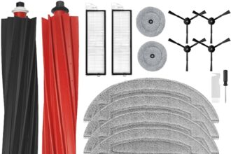 Replacement Accessories for Roborock S8 MaxV Ultra, Accessory Kit 2 Rubber Main Brush, 4 Bags, 2 HEPA Filters, 4 Side Brush, 4 Cloth, 2 Mop Edge
