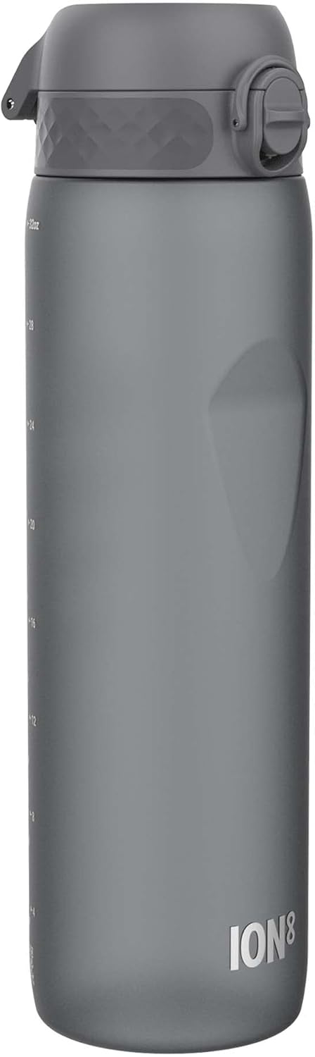 Ion8 1 Litre Water Bottle, 1000ml, Leak Proof, Easy Open, Secure Lock, Carry Handle, Dishwasher Safe, BPA Free, Ideal for Sports and Gym