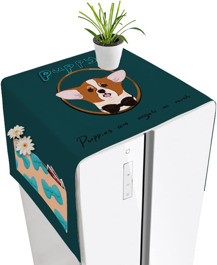 HOTTHWXX Top Washer Dryer Covers, Fridge Dust Cover, Multipurpose Top Covers, Universal for Single/Double Door Refrigerator (Color : G, Size : 140 * 55cm)