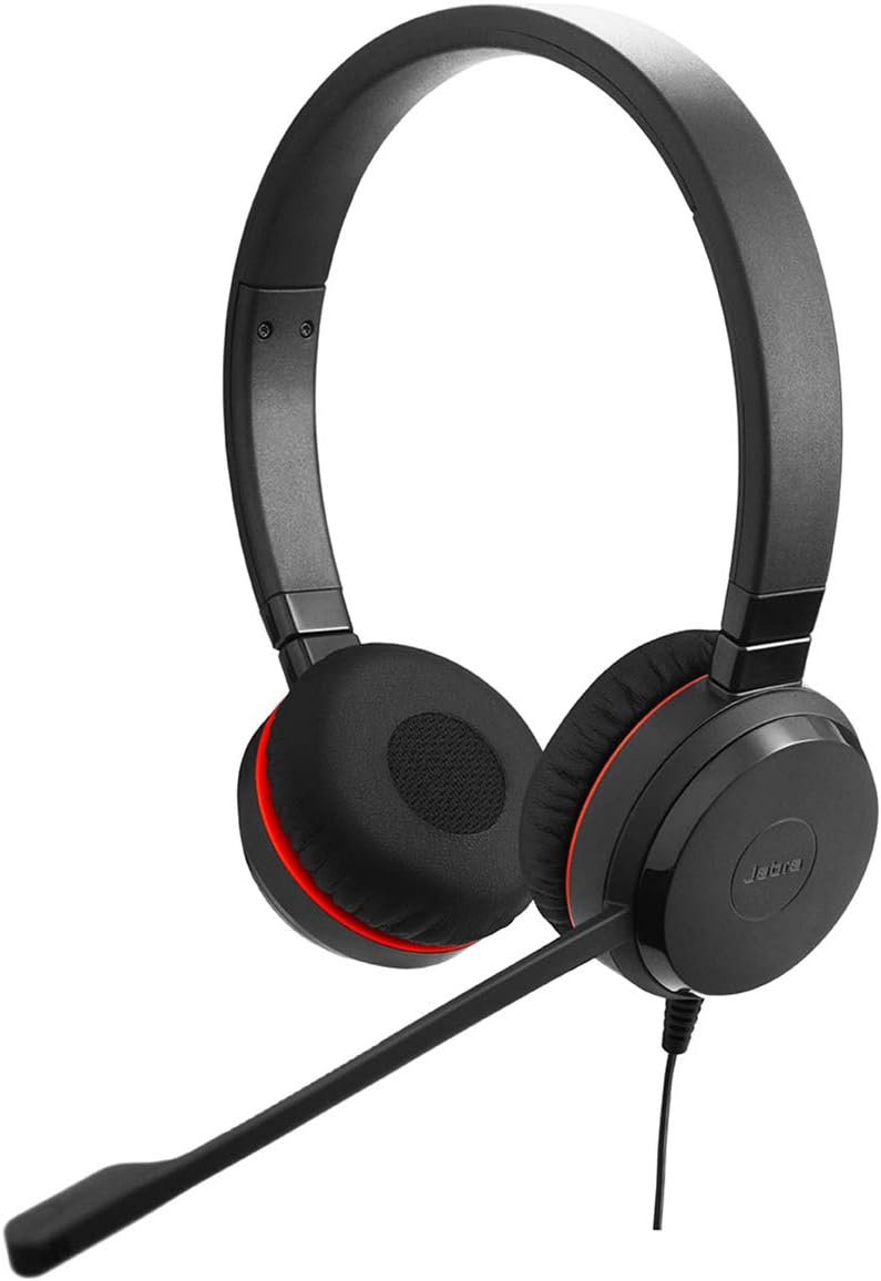 Jabra Evolve 30 MS Cuffie stereo, Cuffie Certificate per Microsoft, Softphone VoIP e con Funzione Passiva Noise Cancelling, Cavo USB con Controller, Nero