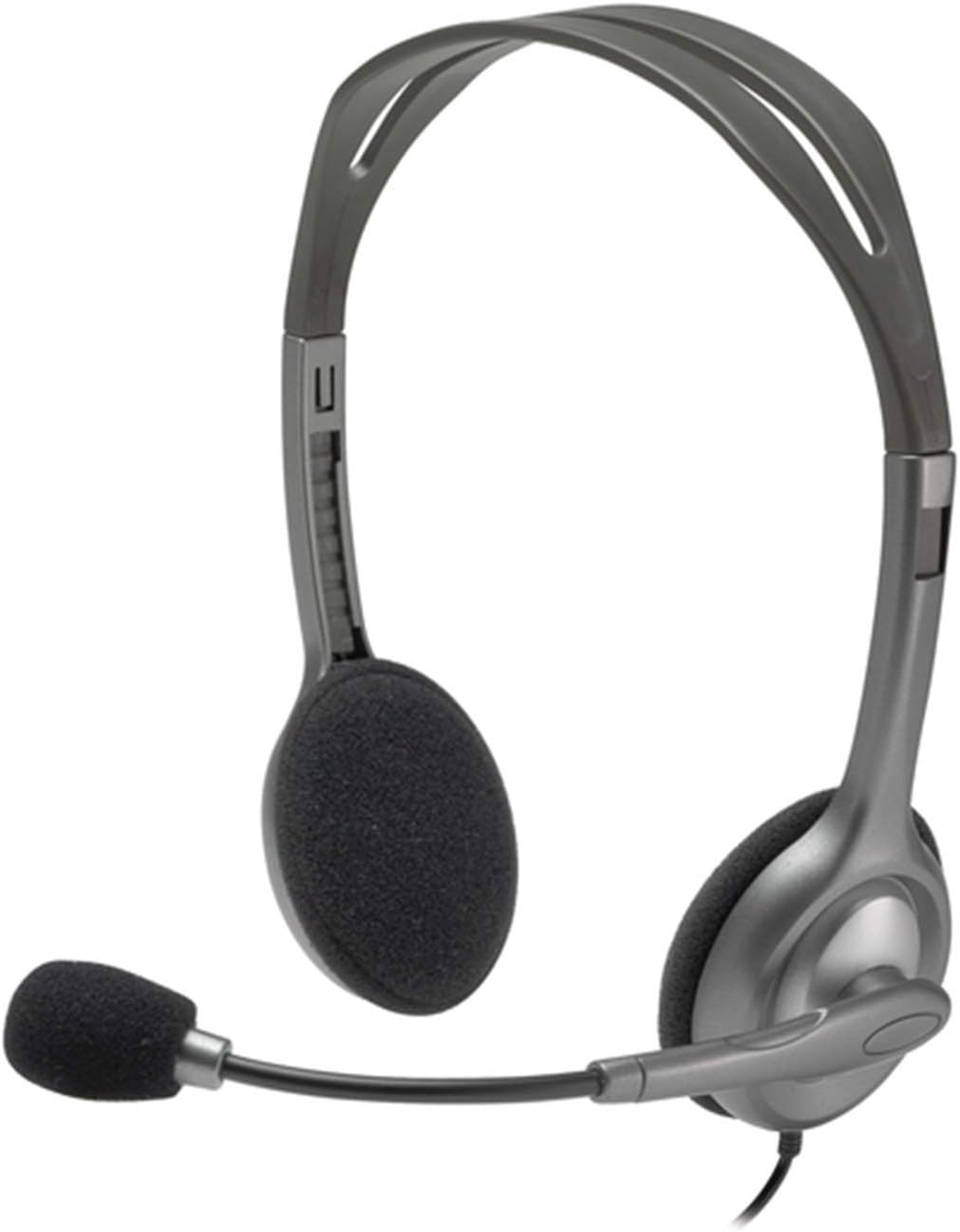 Logitech H111 Wired Headphones for Computer, Stereo with Microphone, Noise Cancellation, ‎3.5 mm Audio Jack, PC, Mac, Laptop, Smartphone, Tablet - Black