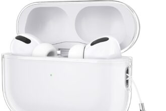 YLK Transparent Cases for AirPods Pro 2 Cover, Silicone Shockproof Case Accessories for Airpods Pro 2nd Generation, with Carabiner (Transparent)