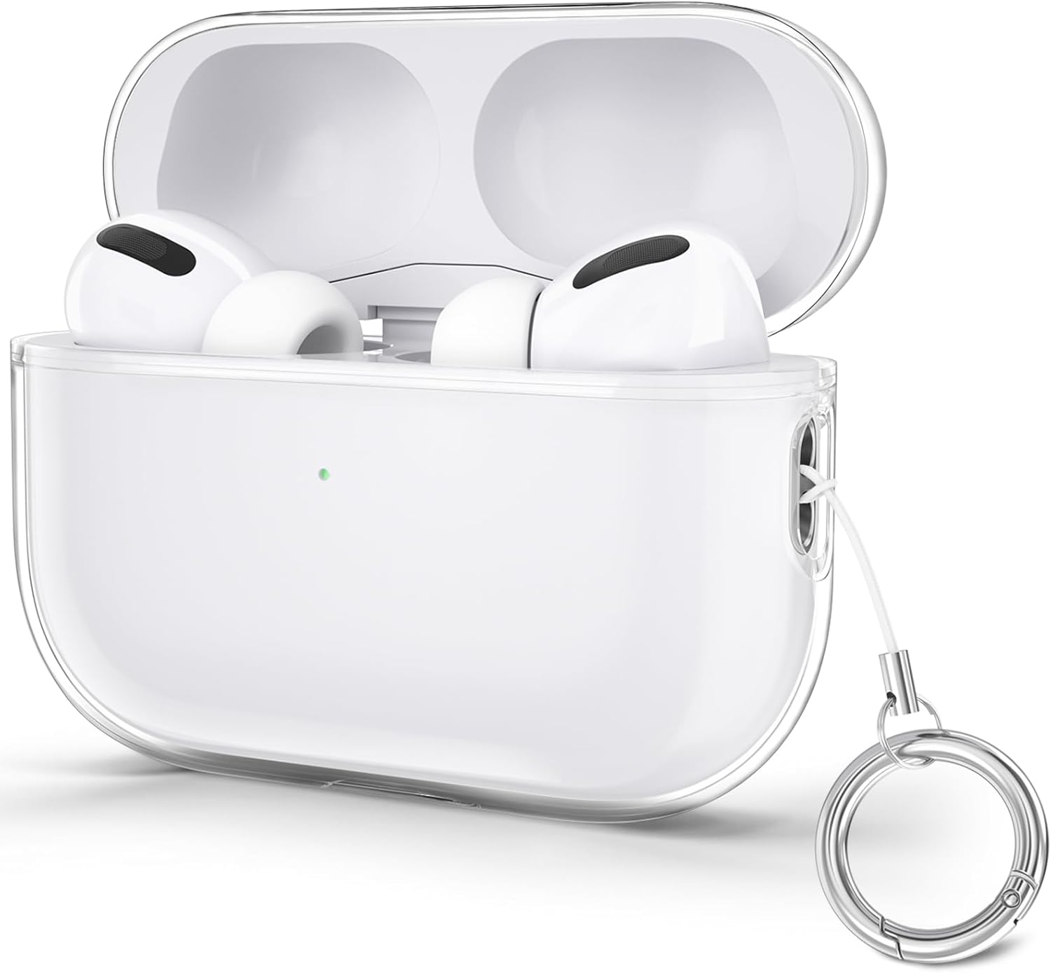 YLK Transparent Cases for AirPods Pro 2 Cover, Silicone Shockproof Case Accessories for Airpods Pro 2nd Generation, with Carabiner (Transparent)