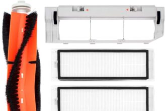 Accessory Kit for Xiaomi Roborock S55 S50 S51 Vacuum Cleaner – 2 Side Brushes, 2 HEPA Filters, 1 Principal, 1 Cover, 1 for Cleaning