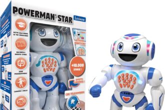 Lexibook, Powerman Star ROB85IT Programmable STEM Remote Control Walking Talking Robot Toy for Kids 4+