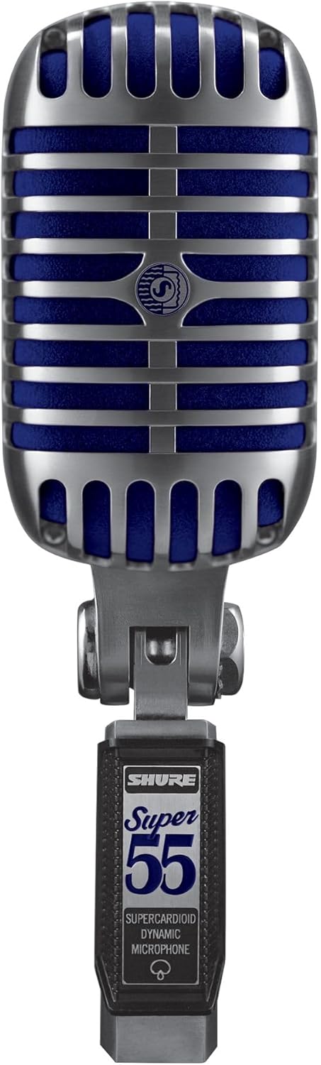 Shure Super 55 Deluxe Vocal Microphone - Microphone Unidyne Dynamic Supercardioid Vintage, Iconic Look, Classic Sound