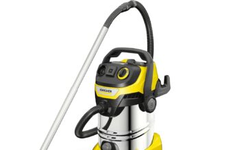 Kärcher WD 6P S V-30/6/22/T Liquid Solids Vacuum Cleaner with Power Tool Socket, 1300 W, Plastic Container: 30 L, Suction Tube: 2.2 m, Blower Function, Fleece Filter