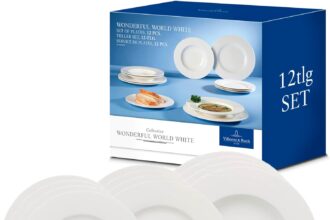 Villeroy & Boch - Wonderful World Dinner Set 12 Pieces, White, Dishwasher Safe, Microwave, Plate, Dinnerware Set, 6 People Dinner Set, Premium Porcelain