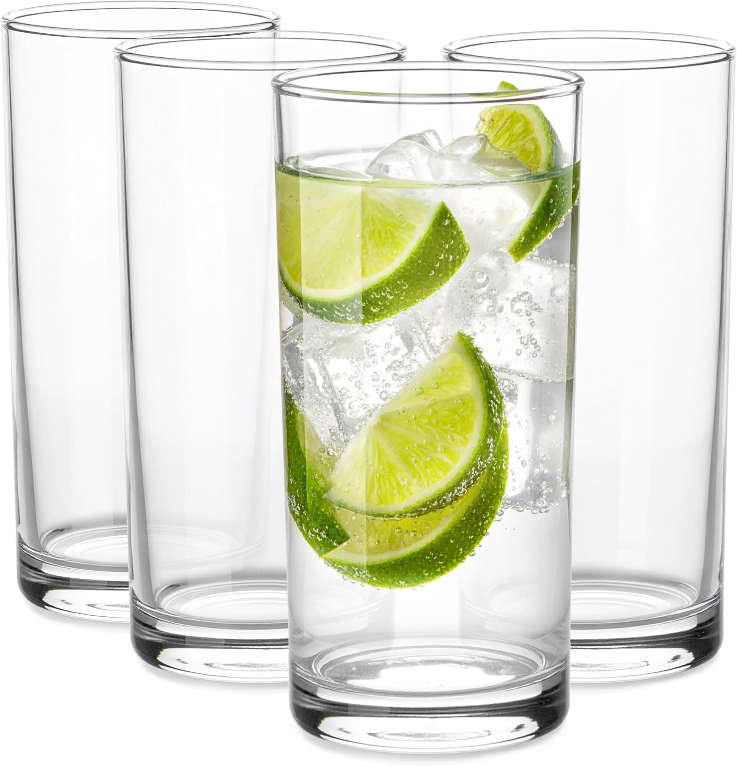 Glasmark KROSNO 1992 Set of 4 Water Glasses Juice Long Drink Transparent Dishwasher Washable 280 ml