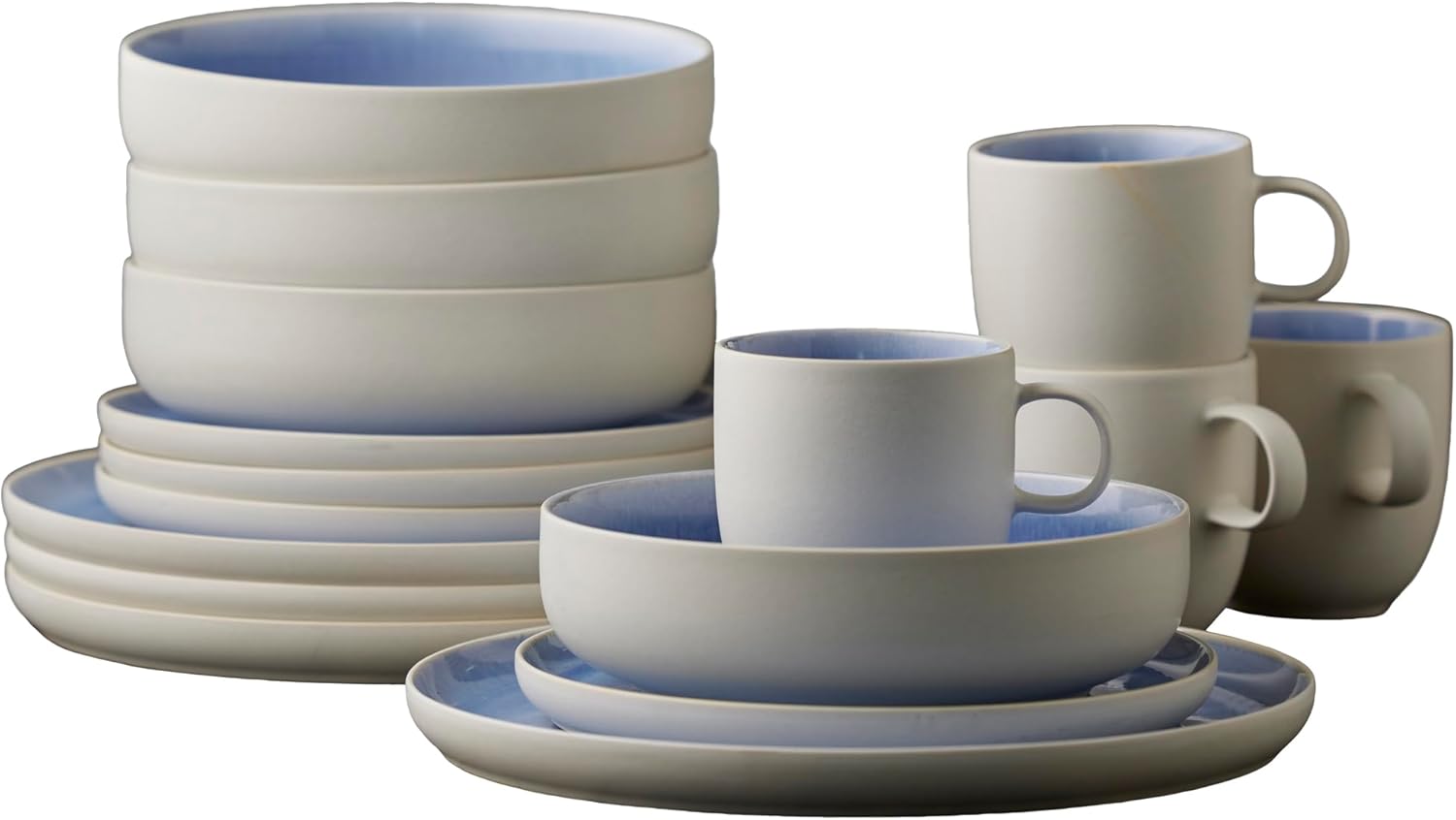North 16-Piece Dinnerware Set, Matt White