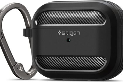 Spigen Rugged Armor Compatible Case with AirPods Pro 2 (2nd Generation 2023/2022) with Carabiner - Matte Black