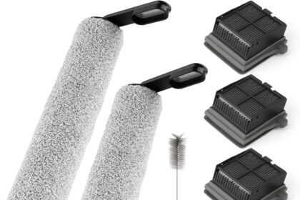 VOUPRONGZY Spazzole Rullo Ricambi per Tineco iFloor 5 Breeze Complete Accessori, avec 2 Rulli per Spazzole, 4 Filtri HEPA, 1Spazzola Per Serbatoio D'acqua
