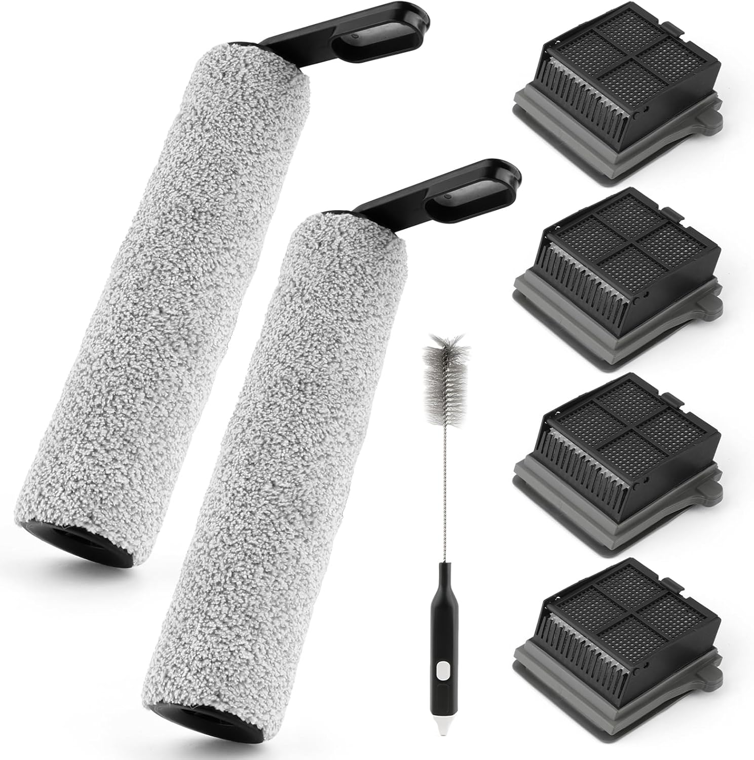 VOUPRONGZY Spazzole Rullo Ricambi per Tineco iFloor 5 Breeze Complete Accessori, avec 2 Rulli per Spazzole, 4 Filtri HEPA, 1Spazzola Per Serbatoio D'acqua