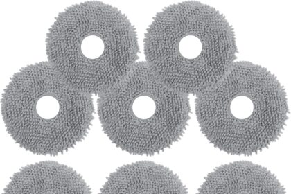 8 Pack Mop Cloths for Roborock Qrevo Series, QV 35A/QV35S, Saros 10R/ Z70, Qrevo Pro/Qrevo S, Qrevo S5V, Qrevo Curv/Edge, Qrevo Slim/Master Robot Vacuum Cleaner, Washable and Reusable Replacement