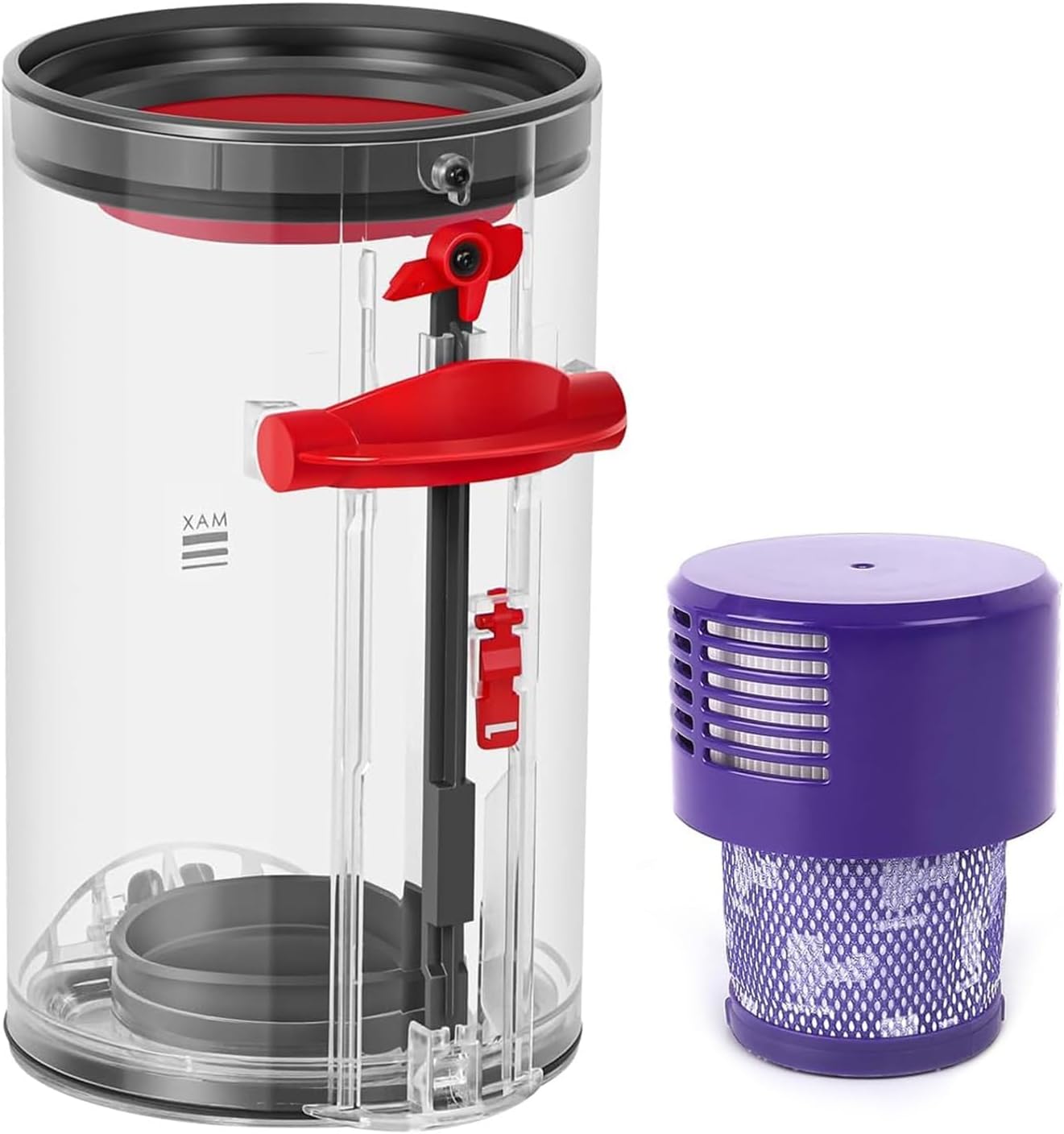 Dyson V10 SV12 SV13 SV27 Lower Bin Cover Accessories Contains HEPA Filter, High Quality Transparent Dust Container for Dyson V10 Absolute Replacement Parts