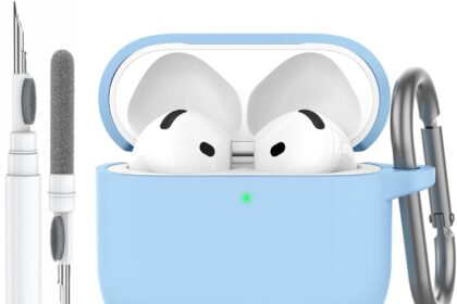 AhaStyle AirPods 4 Case Cover(2024) Airpods Case 4th Generation Soft Silicone with Cleaning Kit Cover Skin for Apple AirPods 4 Support USB-C Charging Case Wireless Charging