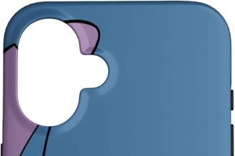 iPhone 16 Disney Lilo and Stitch Case - Cute Stitching - Grey ard