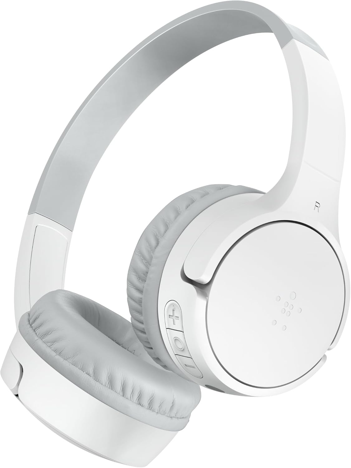 Belkin SoundForm Mini Wireless Headphones for Kids with Microphone, 30 Hours Playtime, Fun Stickers, Over Ear Headset for Online Education, School and Travel, for iPhone, iPad and Galaxy, White