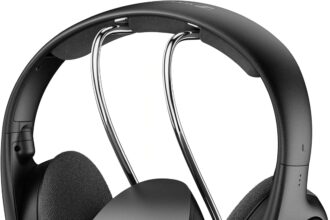 Sennheiser RS 120-W Wireless Headphones On-Ear for TV Listening, 3 Sound Modes, Volume Control, 60 m Signal Range, Transmitter Combination, Charger, Black