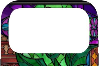 iPhone 17 Pro Max Disney Beauty and the Beast Case - Belle and Prince Stained Glass