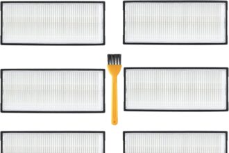 HEPA Filter for Roborock Robot Vacuum Cleaner S7/S7 Maxv/S7 Maxv Ultra/S7 Max Ultra/S7 Pro Ultra/S8/S8+/S8 Pro Ultra - Set of 6 Accessories Filters with Brush