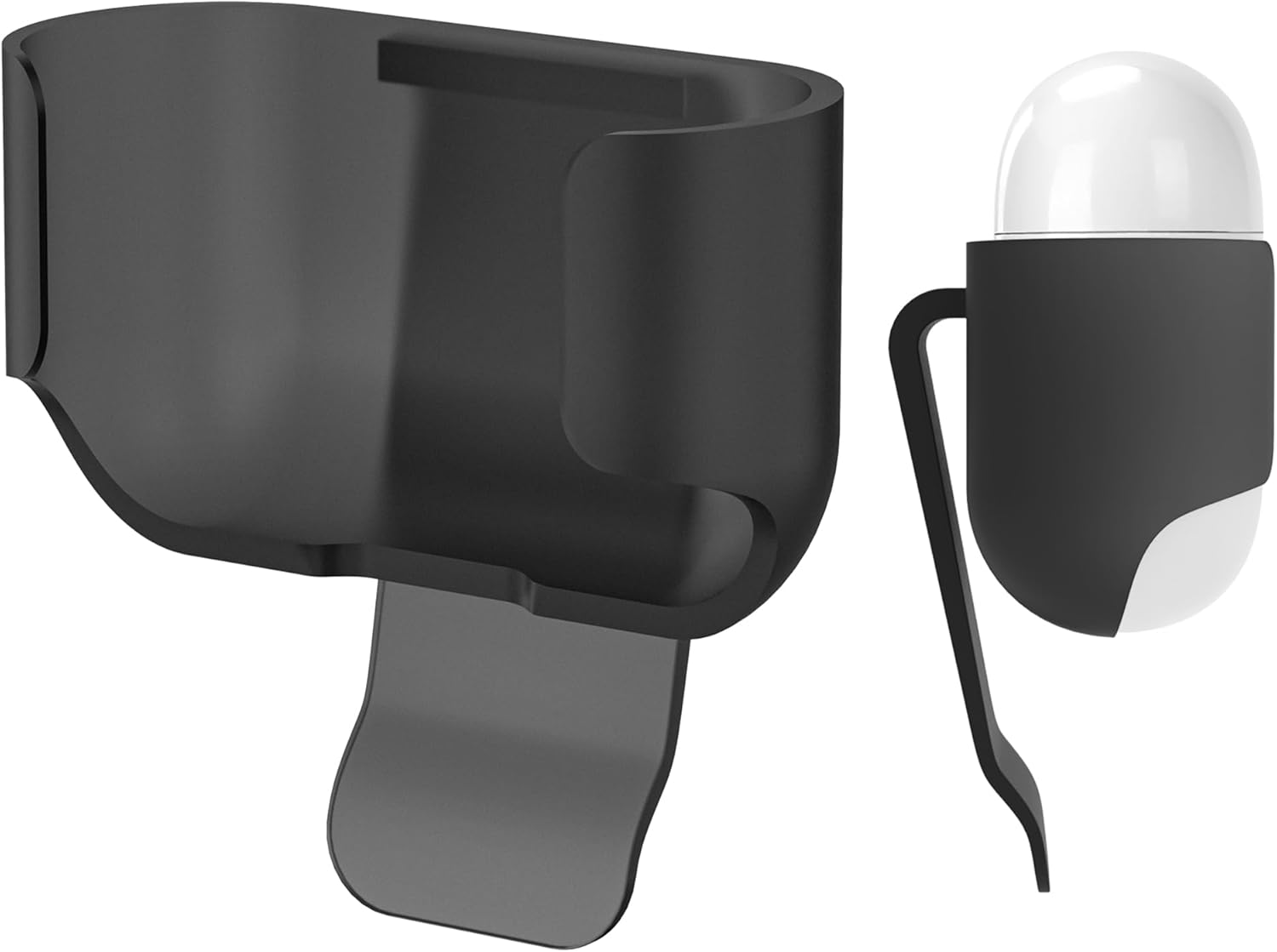 Geekria Ultra Lightweight PC Earphone Case with Belt Clip Compatible with Apple AirPods 4, Hard Shell for Hiking, Outdoor, Tight Fit(Black