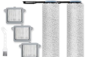 Switch S7 Replacement Accessory Kit Compatible with Tineco Floor ONE Switch S7/S7 FlashDry Smart/S7 Stretch Ultra Cordless Wet Dry Vacuum Cleaner Parts 3 Main Roller Brush 3 HEPA Filter (7