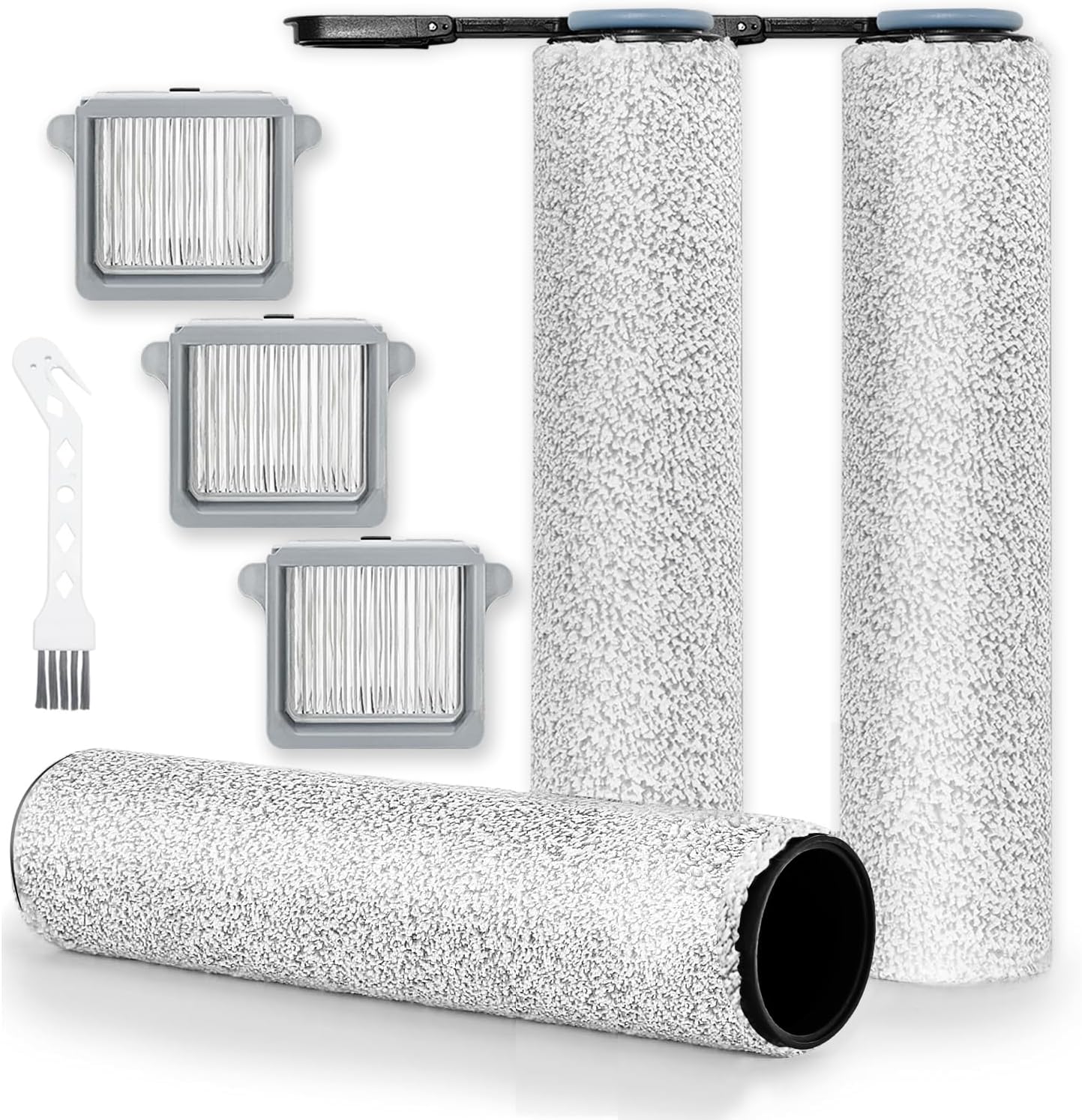 Switch S7 Replacement Accessory Kit Compatible with Tineco Floor ONE Switch S7/S7 FlashDry Smart/S7 Stretch Ultra Cordless Wet Dry Vacuum Cleaner Parts 3 Main Roller Brush 3 HEPA Filter (7